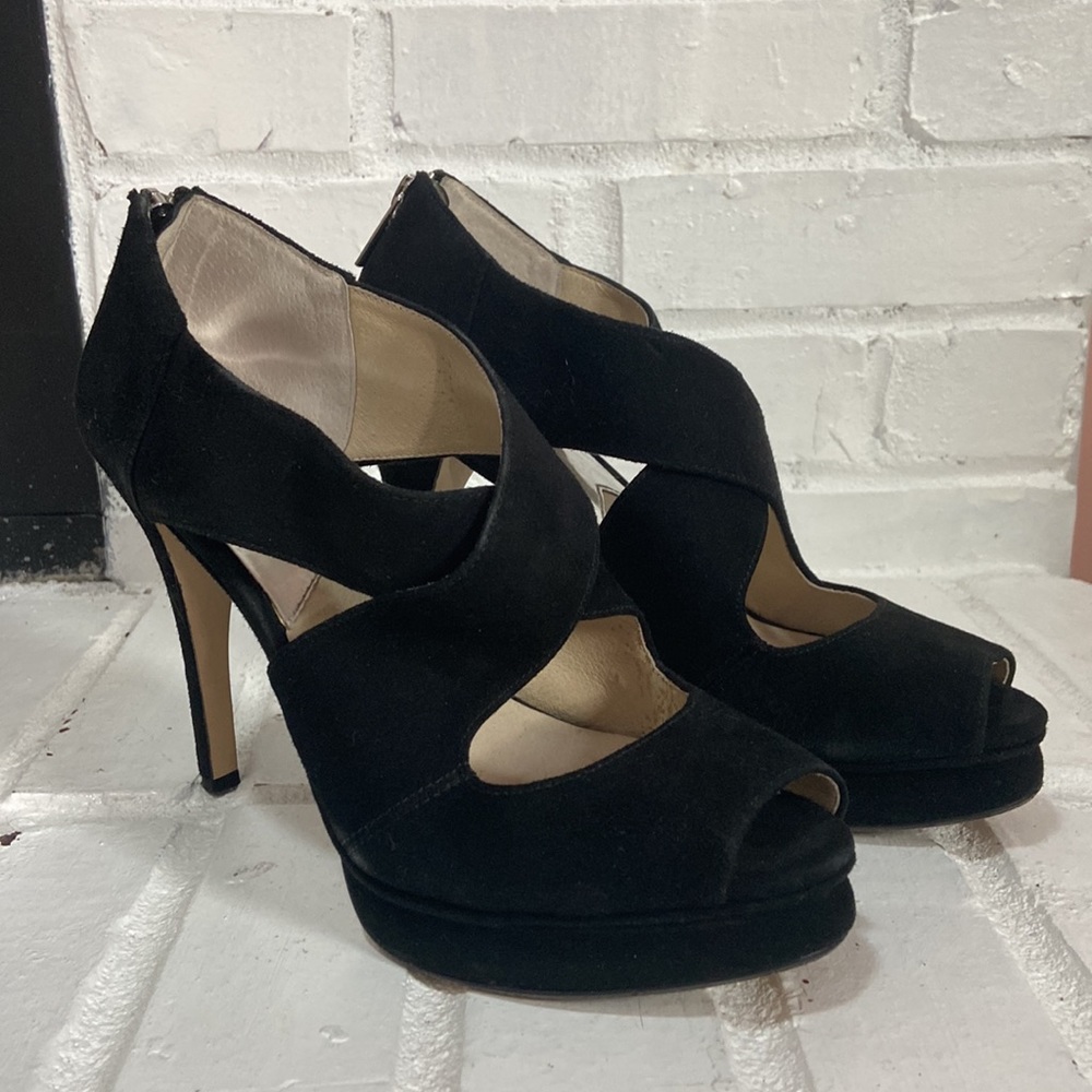 Michael Kors Black Velvet Peep Toes!!! I love these heels